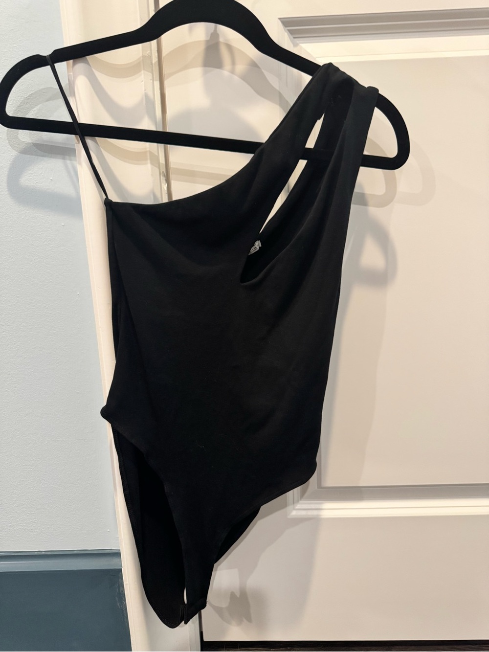 ZARA One-Shoulder Black Women's Bodysuit